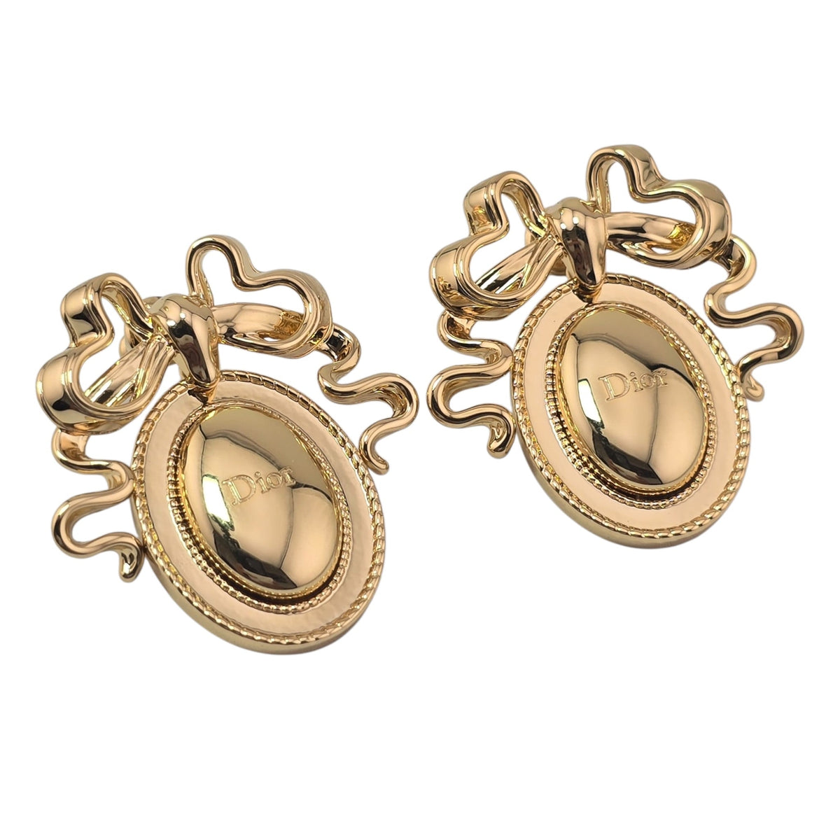 Christian Dior Médaillon Oval Earrings Gold-Finish Metal DIOR