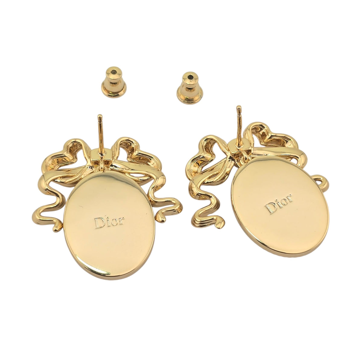 Christian Dior Médaillon Oval Earrings Gold-Finish Metal DIOR