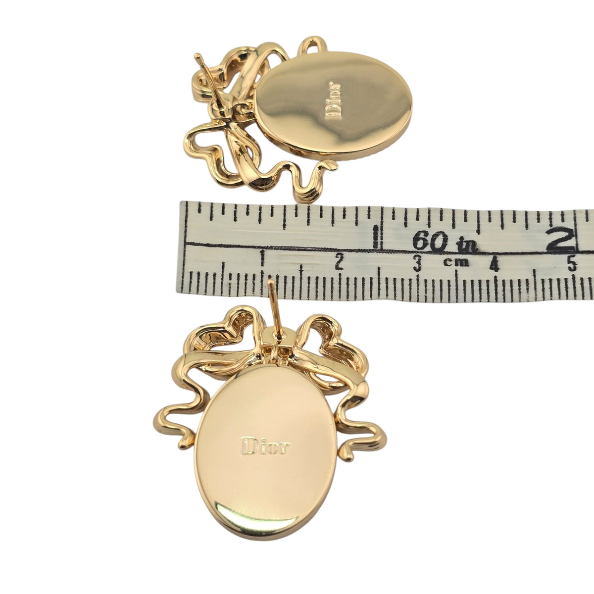 Christian Dior Médaillon Oval Earrings Gold-Finish Metal DIOR