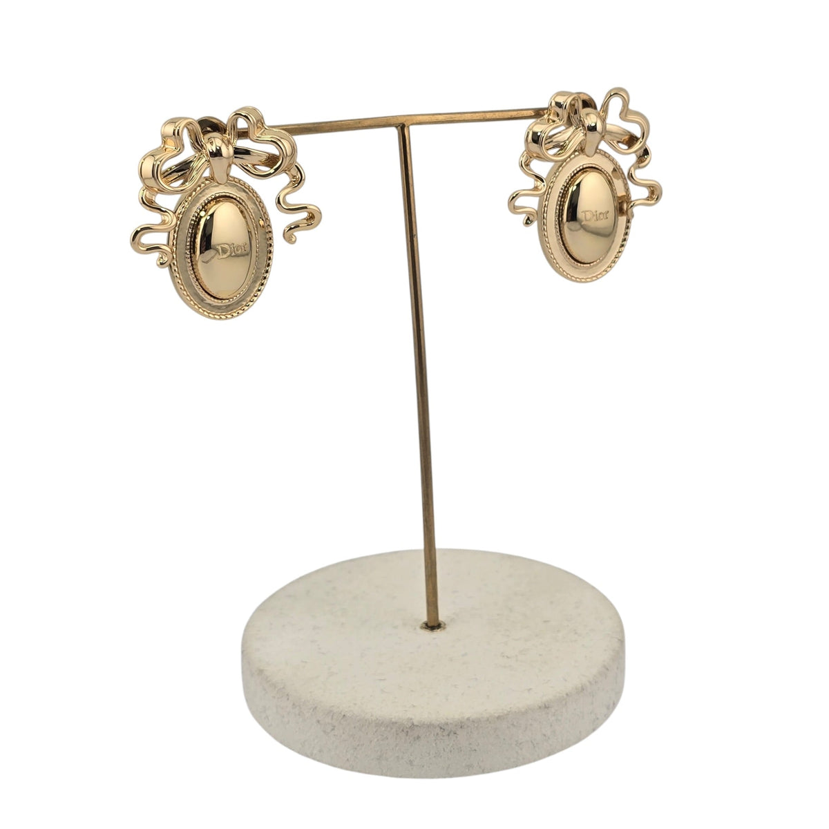 Christian Dior Médaillon Oval Earrings Gold-Finish Metal DIOR