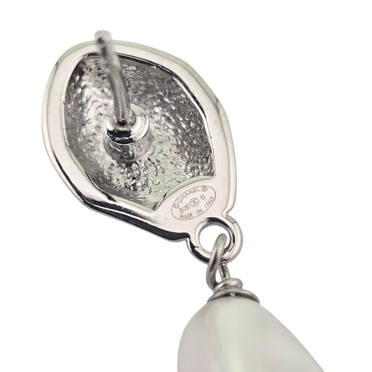 Chanel Silver CC Stud Drop Earrings 2026 CHANEL