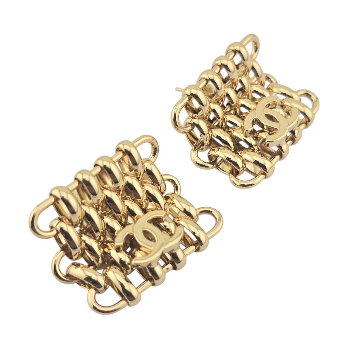 Chanel CC Gold Square Earrings 2026 CHANEL