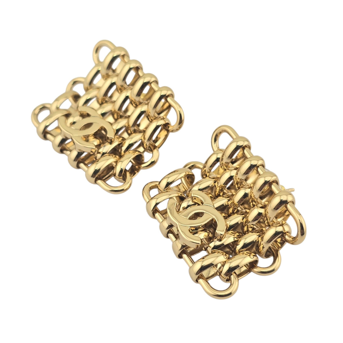 Chanel CC Gold Square Earrings 2026 CHANEL