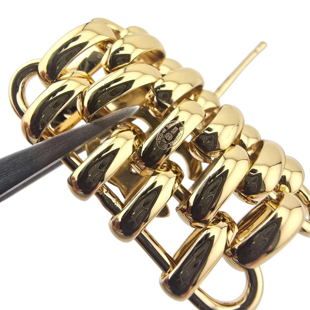Chanel CC Gold Square Earrings 2026 CHANEL