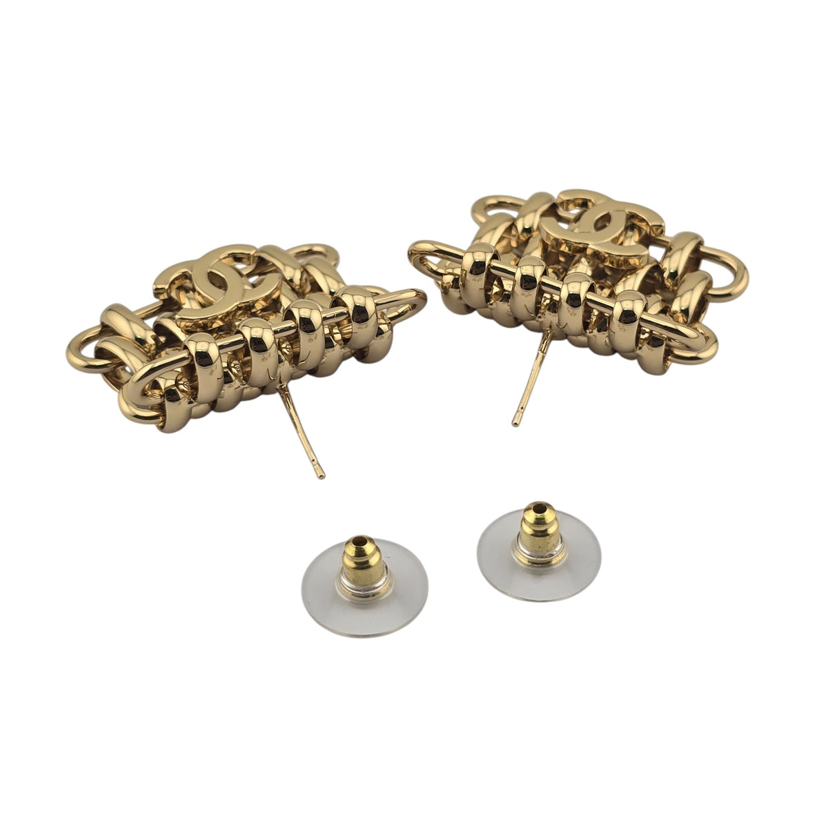 Chanel CC Gold Square Earrings 2026 CHANEL