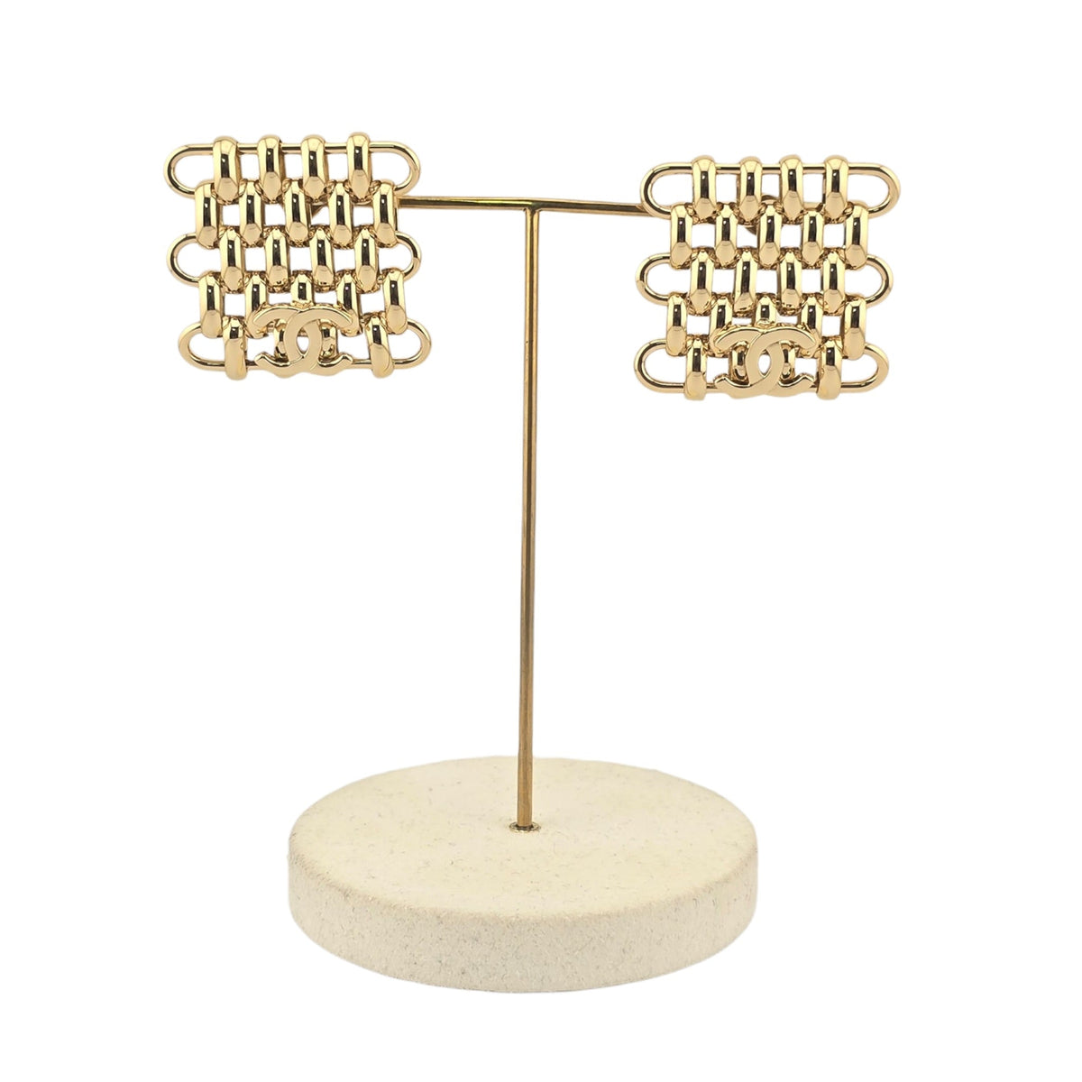 Chanel CC Gold Square Earrings 2026 CHANEL
