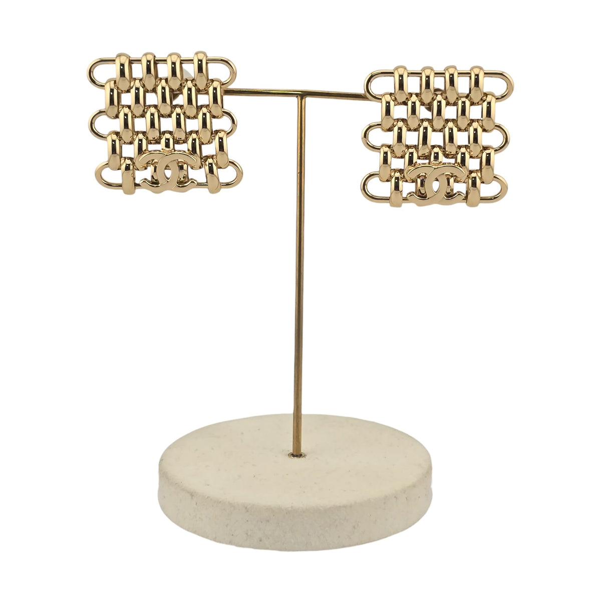 Chanel CC Gold Square Earrings 2026 CHANEL