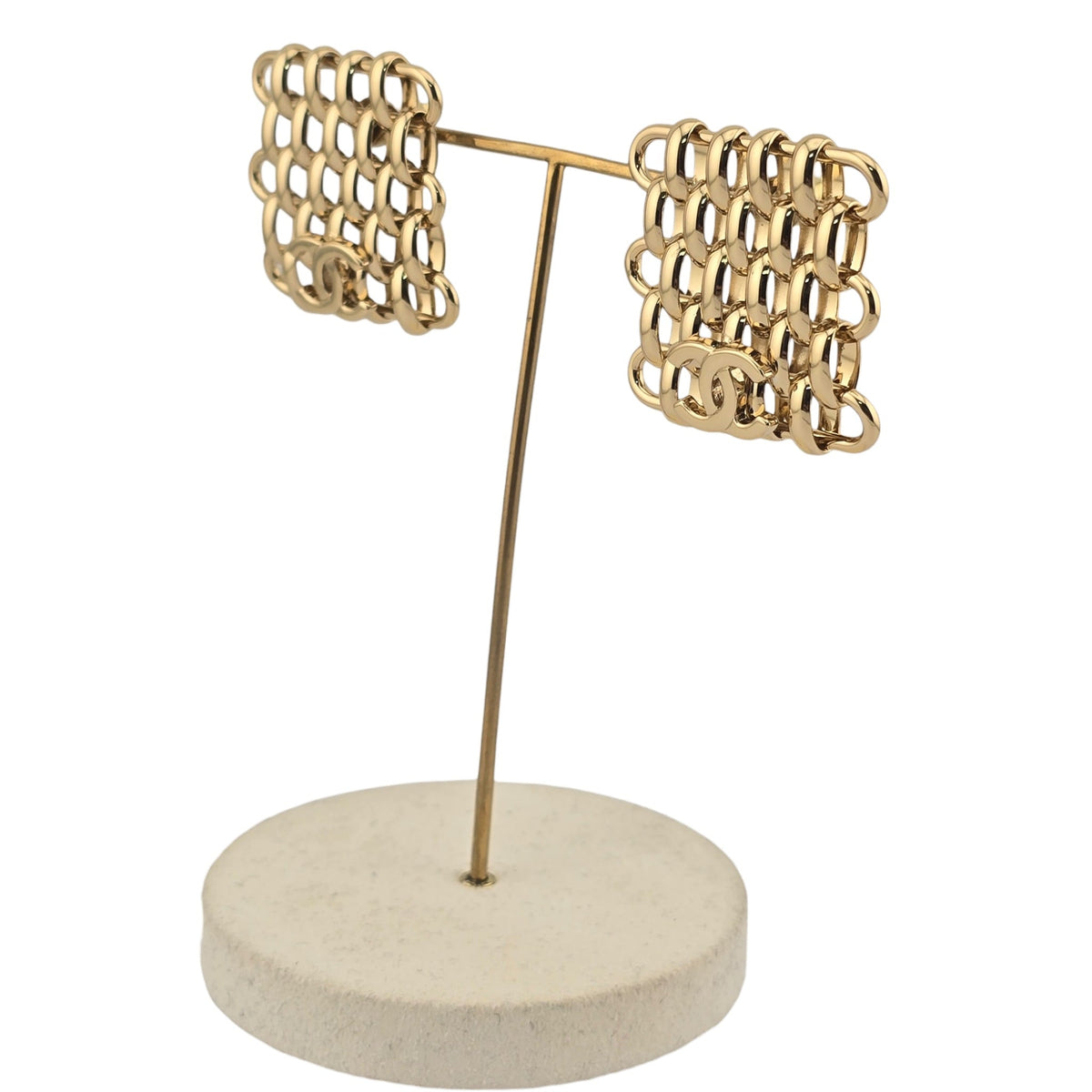 Chanel CC Gold Square Earrings 2026 CHANEL