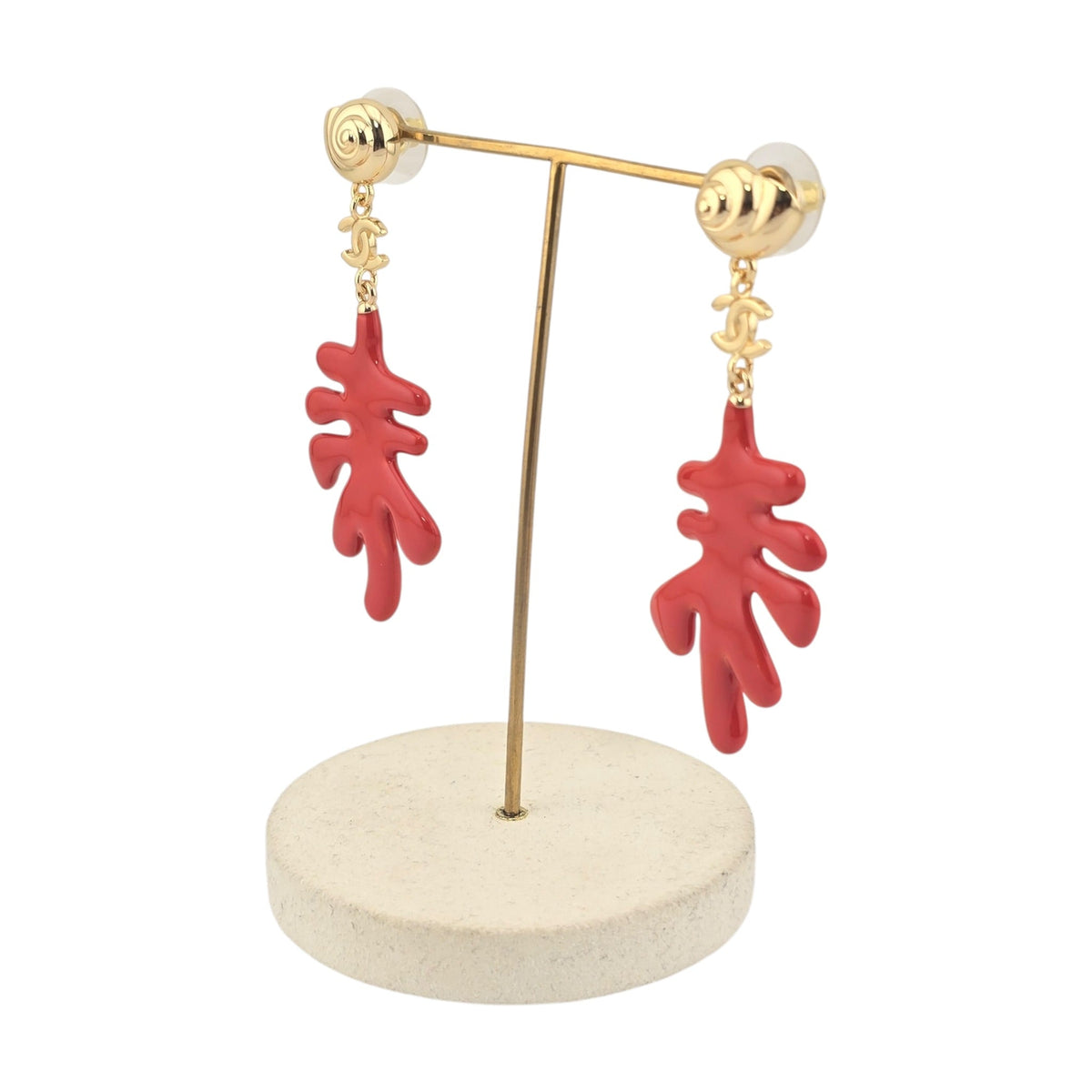Chanel CC Coral Pendant Earrings 2026 CHANEL
