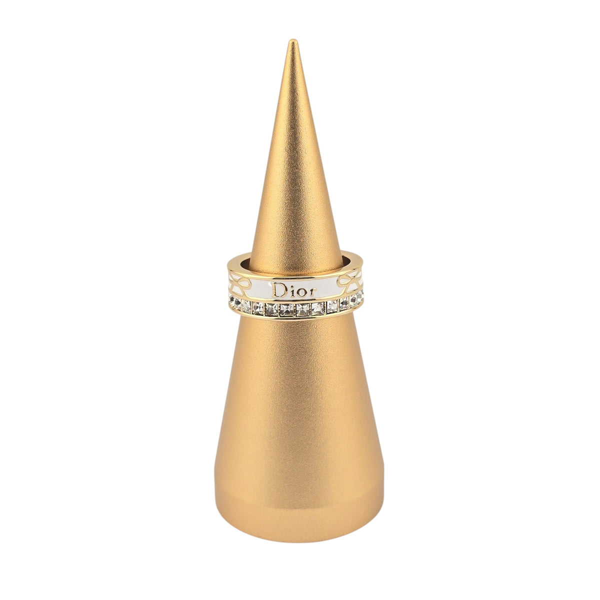 Christian Dior Night Code Gold White Enamel Ring DIOR