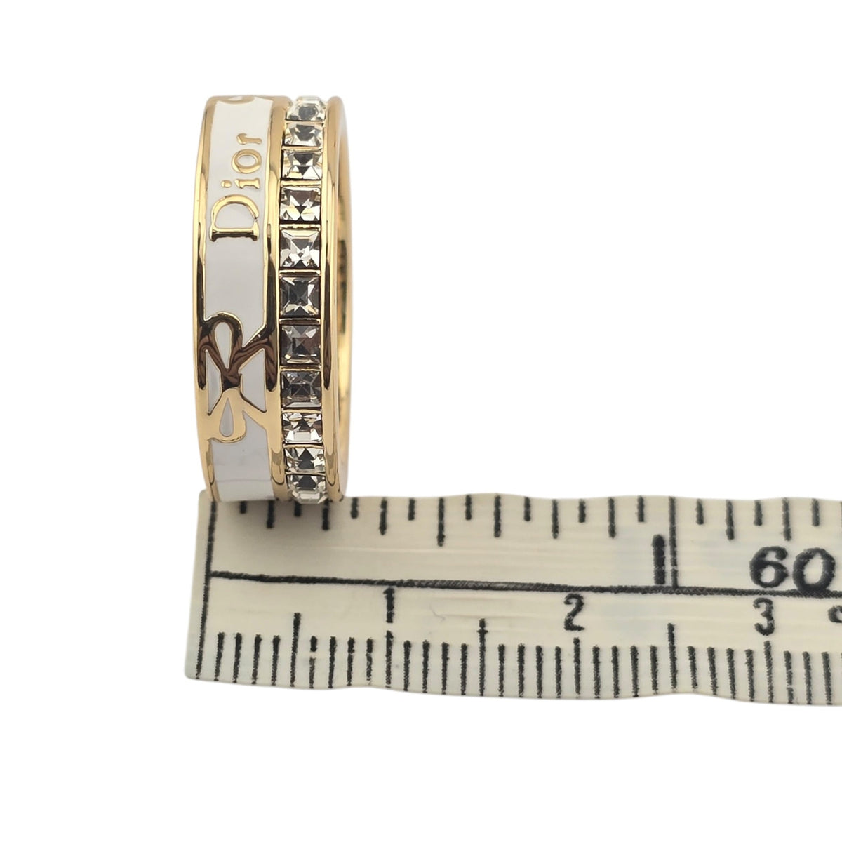 Christian Dior Night Code Gold White Enamel Ring DIOR