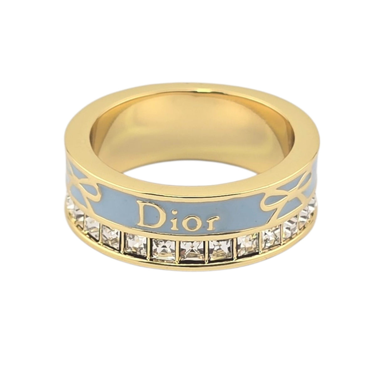 Christian Dior Night Code Gold Blue Enamel Ring DIOR