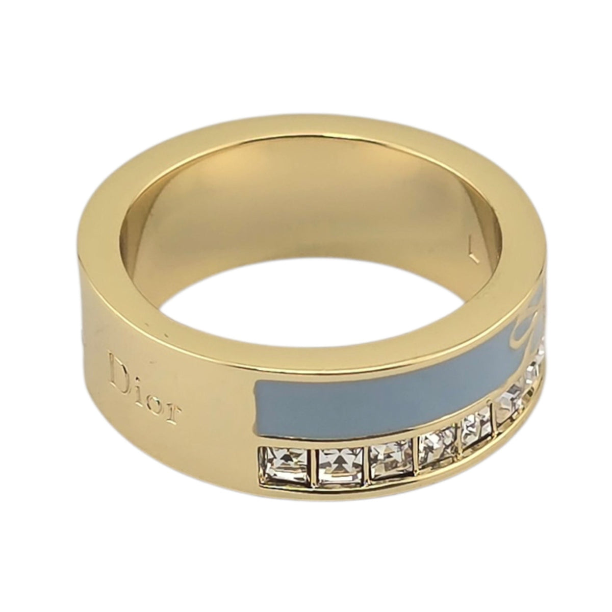 Christian Dior Night Code Gold Blue Enamel Ring DIOR