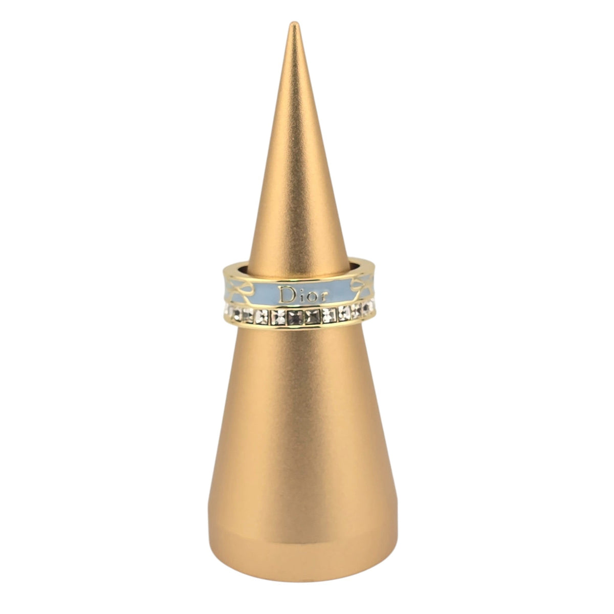Christian Dior Night Code Gold Blue Enamel Ring DIOR