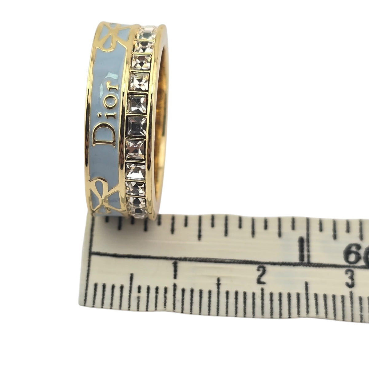 Christian Dior Night Code Gold Blue Enamel Ring DIOR