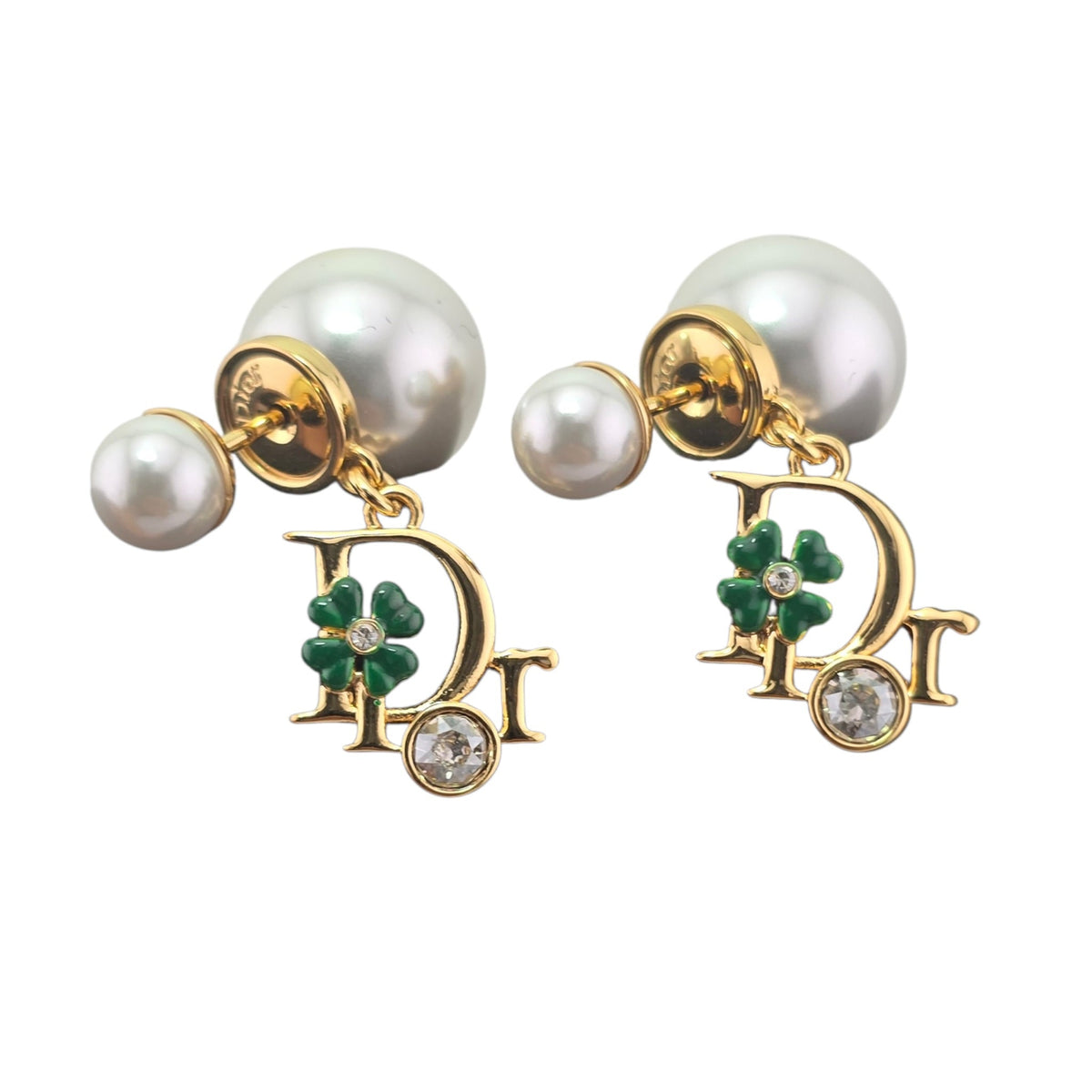 Christian Dior Precious Clover Pearl Tribales Earrings DIOR