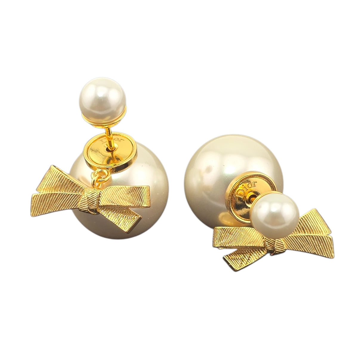 Christian Dior CD Bow Tribales Earrings DIOR
