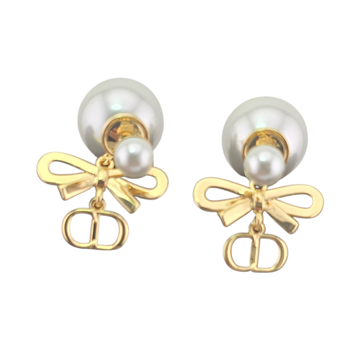 Christian Dior CD Mini Bow Tribales Earrings DIOR