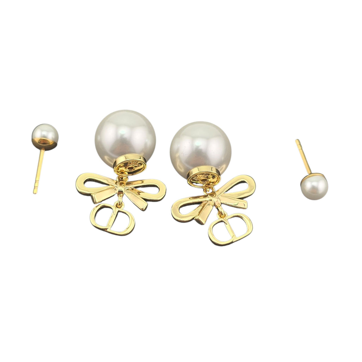 Christian Dior CD Mini Bow Tribales Earrings DIOR