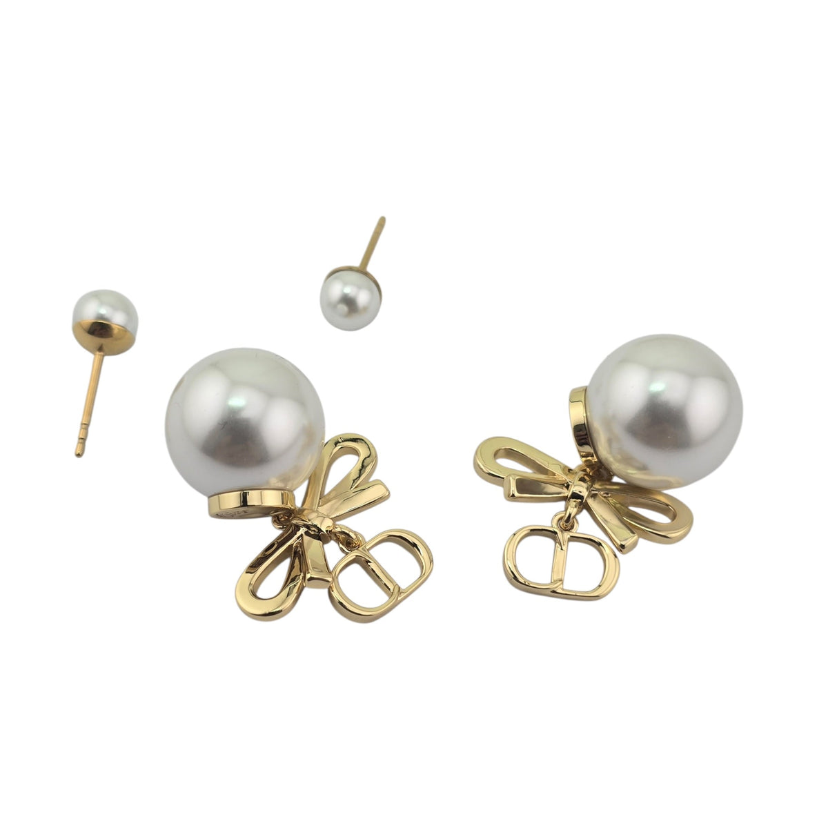 Christian Dior CD Mini Bow Tribales Earrings DIOR