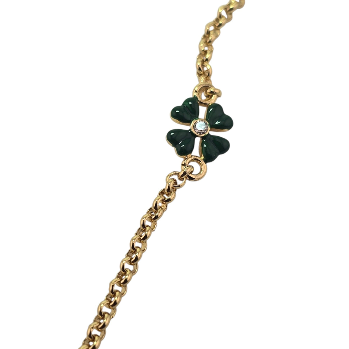 Christian Dior Precious Clover Gold Green Necklace DIOR