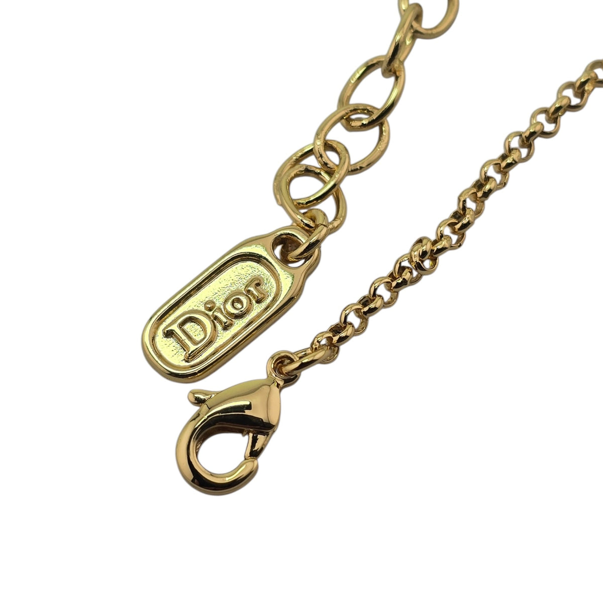 Christian Dior Precious Clover Gold Green Necklace DIOR
