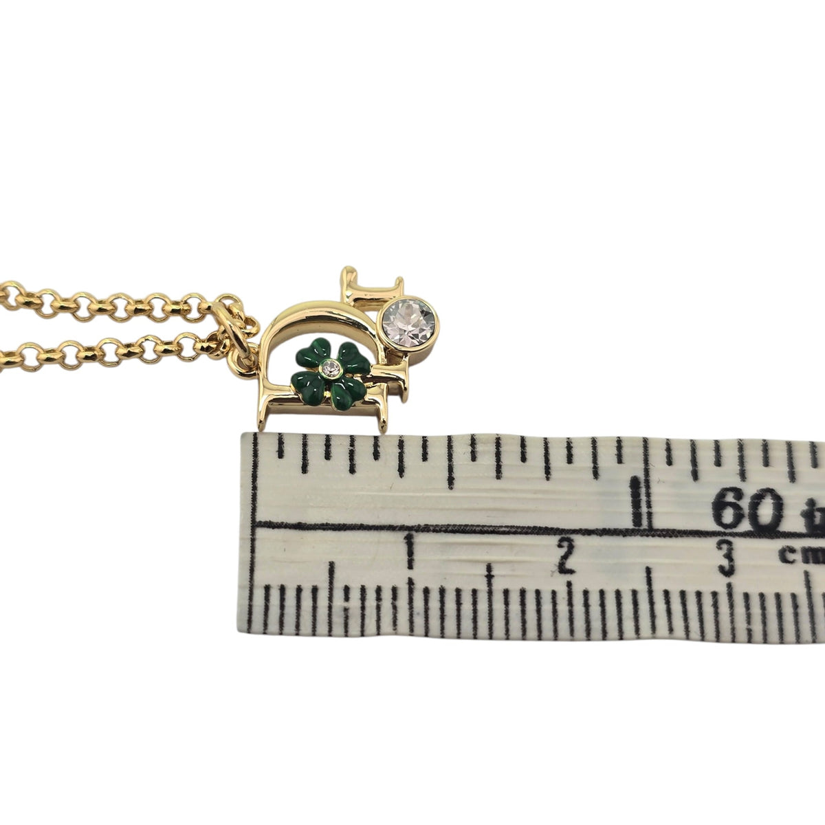 Christian Dior Precious Clover Gold Green Necklace DIOR