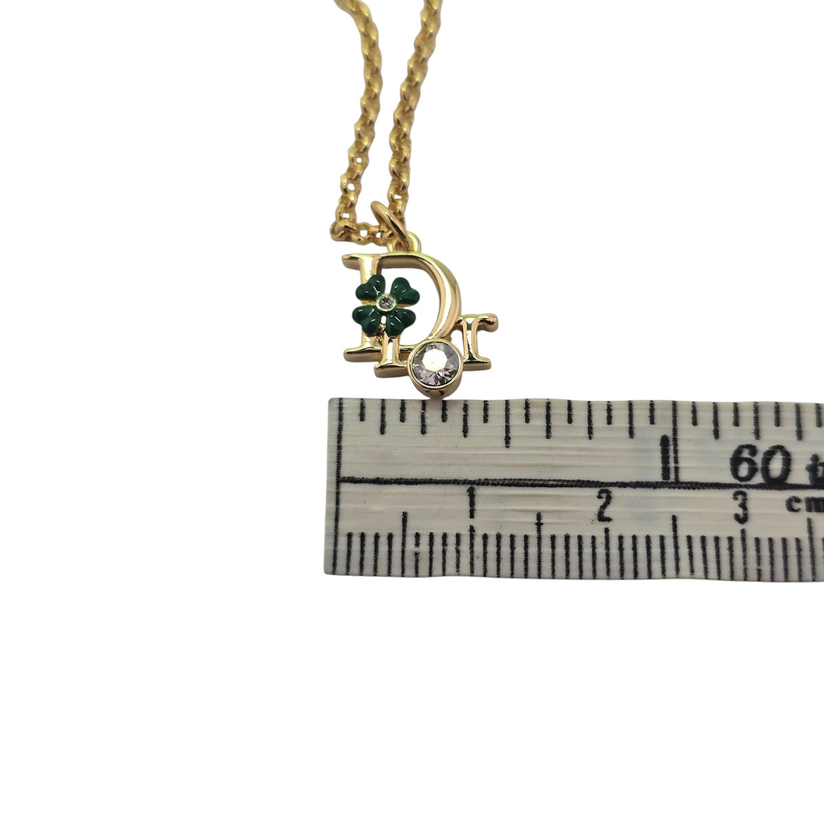 Christian Dior Precious Clover Gold Green Necklace DIOR
