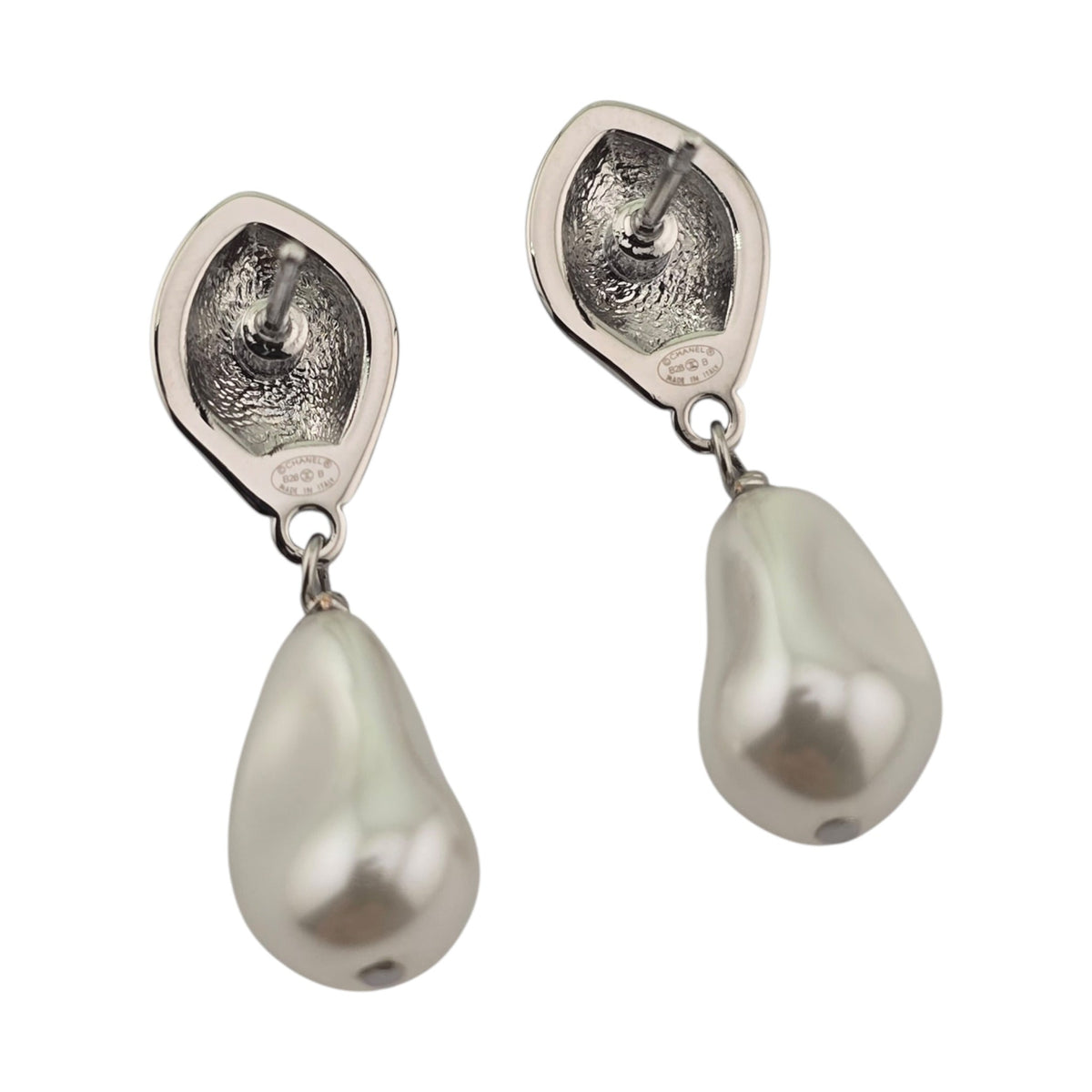 Chanel CC Black Silver Drop Earrings 2026 CHANEL