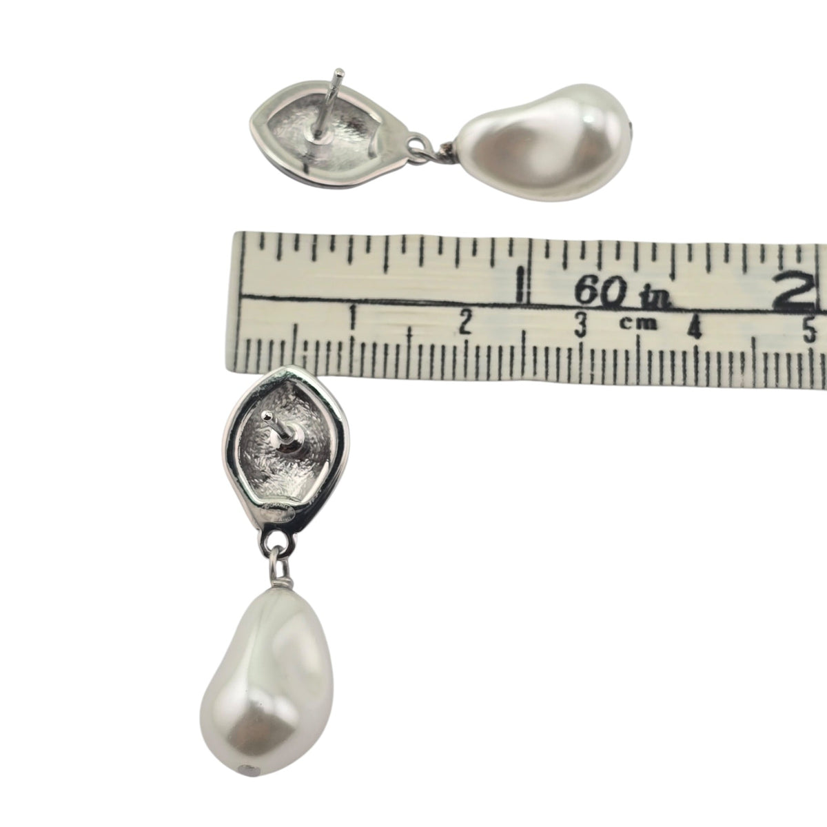 Chanel CC Black Silver Drop Earrings 2026 CHANEL