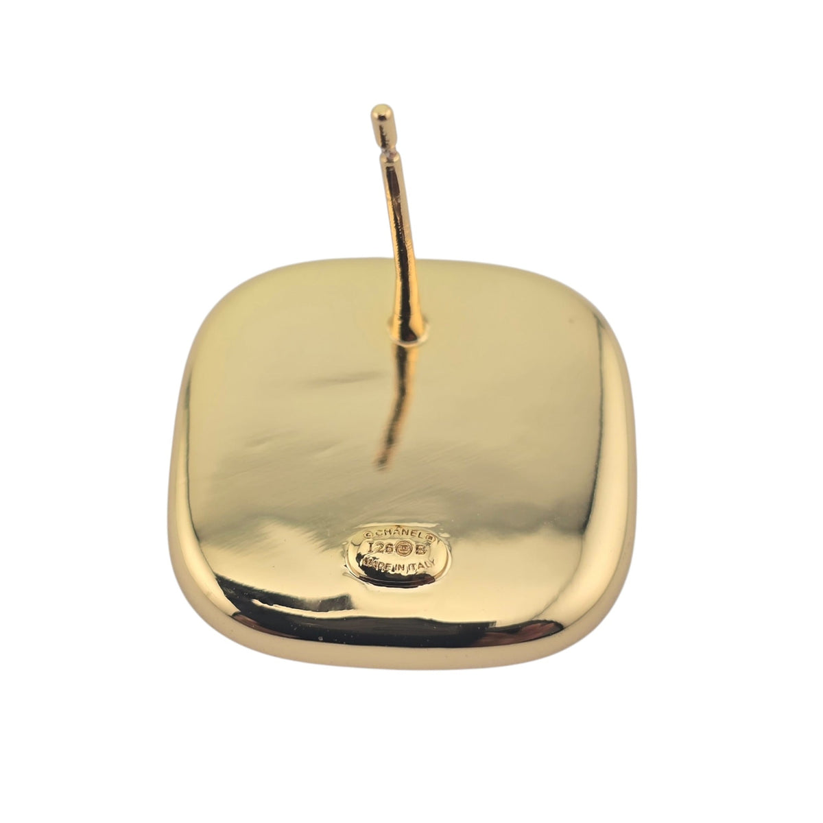 Chanel CC Gold Black Square Resin Earrings 2026 CHANEL