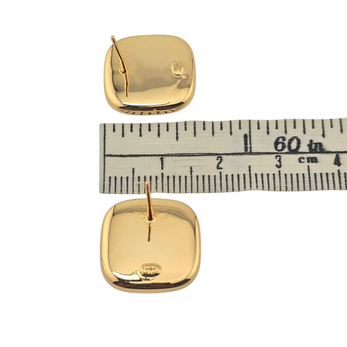 Chanel CC Gold Black Square Resin Earrings 2026 CHANEL