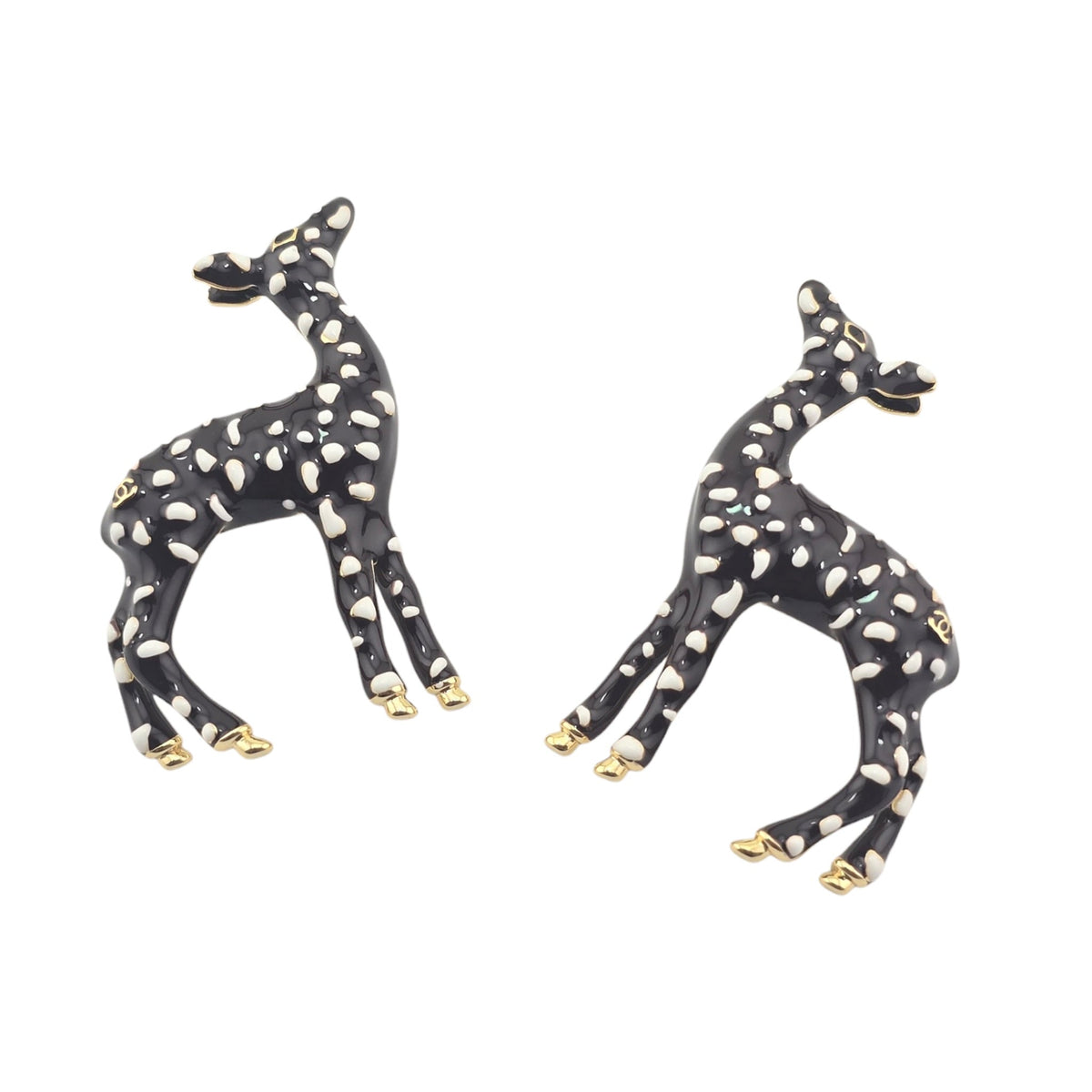 Chanel CC Deer Gold Maroon Stud Earrings 2026 CHANEL