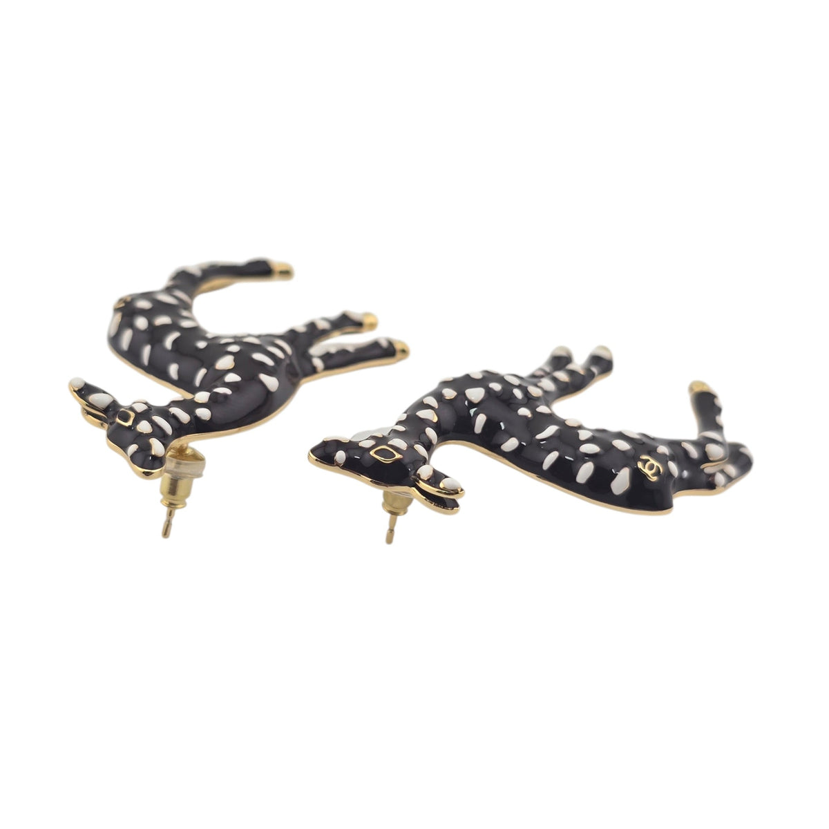 Chanel CC Deer Gold Maroon Stud Earrings 2026 CHANEL