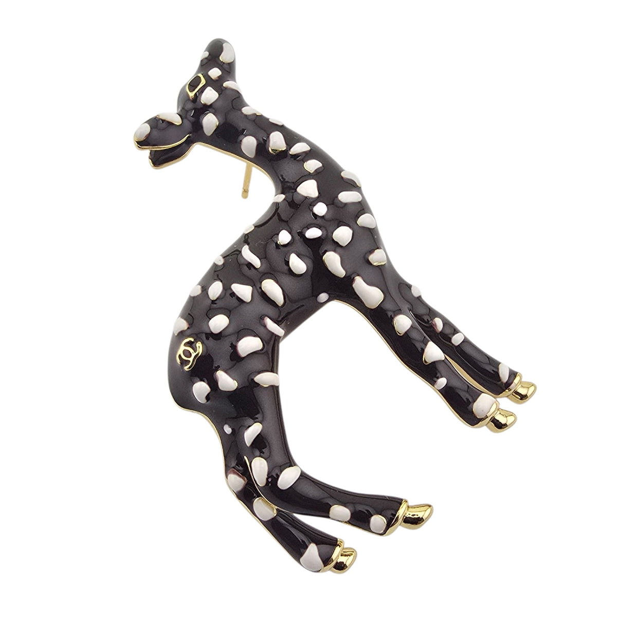 Chanel CC Deer Gold Maroon Stud Earrings 2026 CHANEL