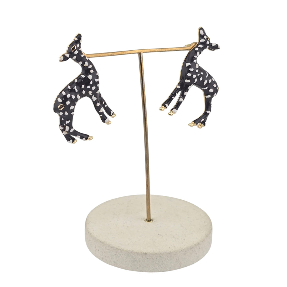 Chanel CC Deer Gold Maroon Stud Earrings 2026 CHANEL