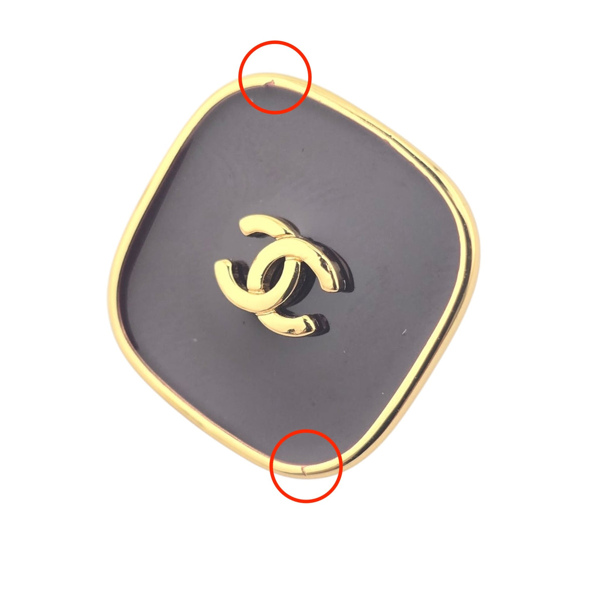 Chanel CC Gold Black Square Resin Earrings 2026 CHANEL