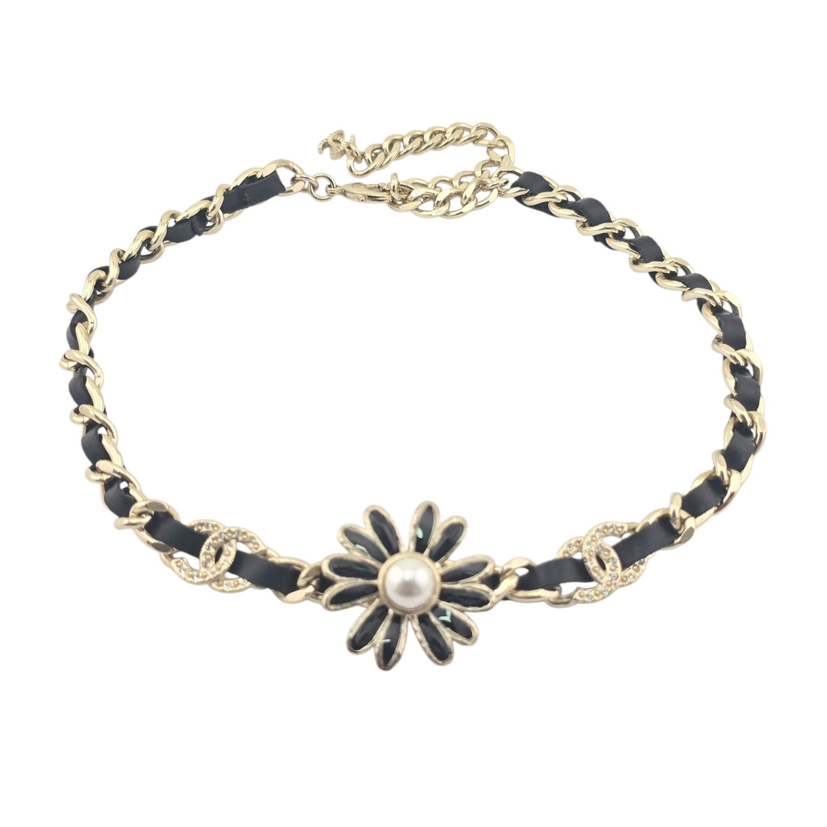 Chanel CC Floral Leather Gold Choker 2022 CHANEL