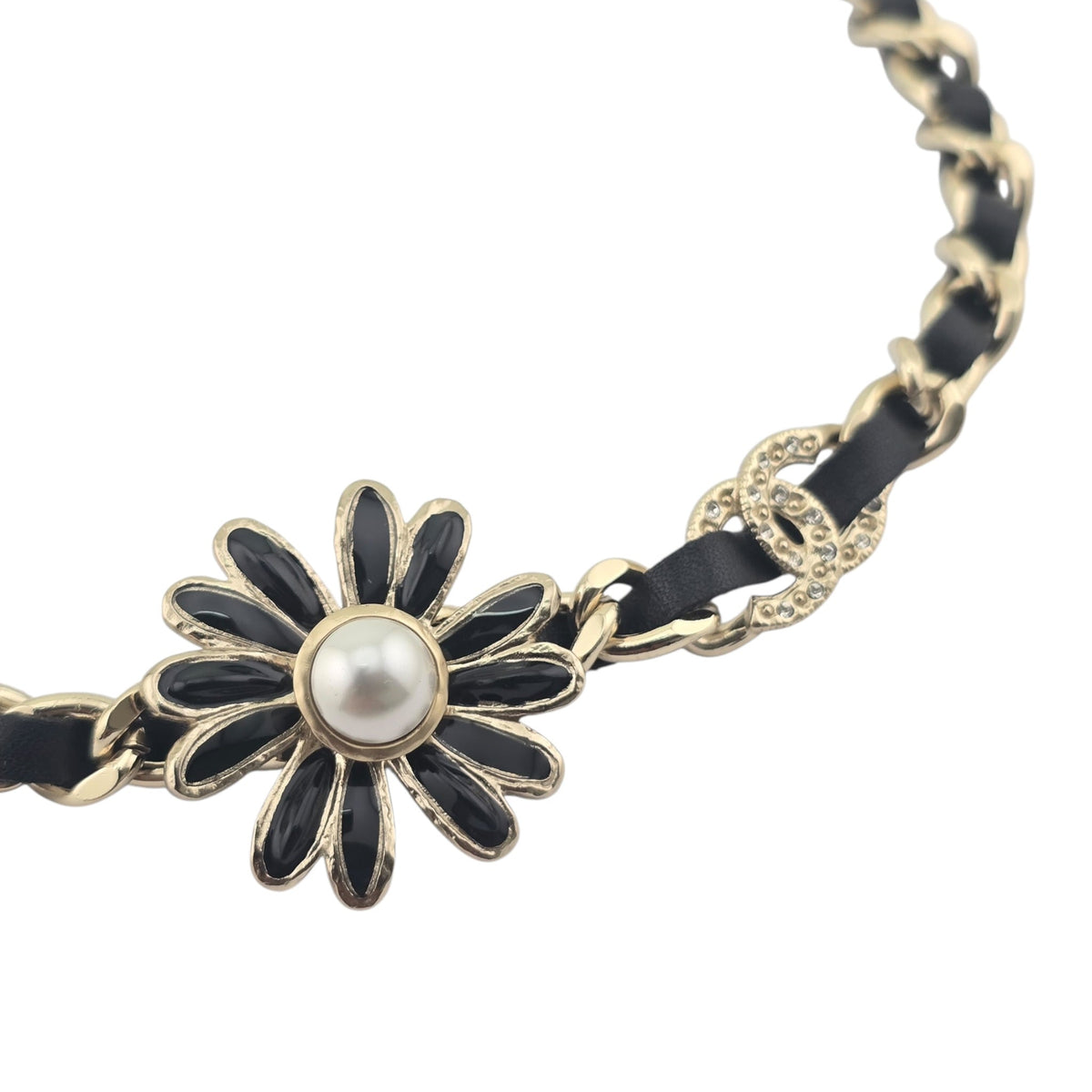 Chanel CC Floral Leather Gold Choker 2022 CHANEL
