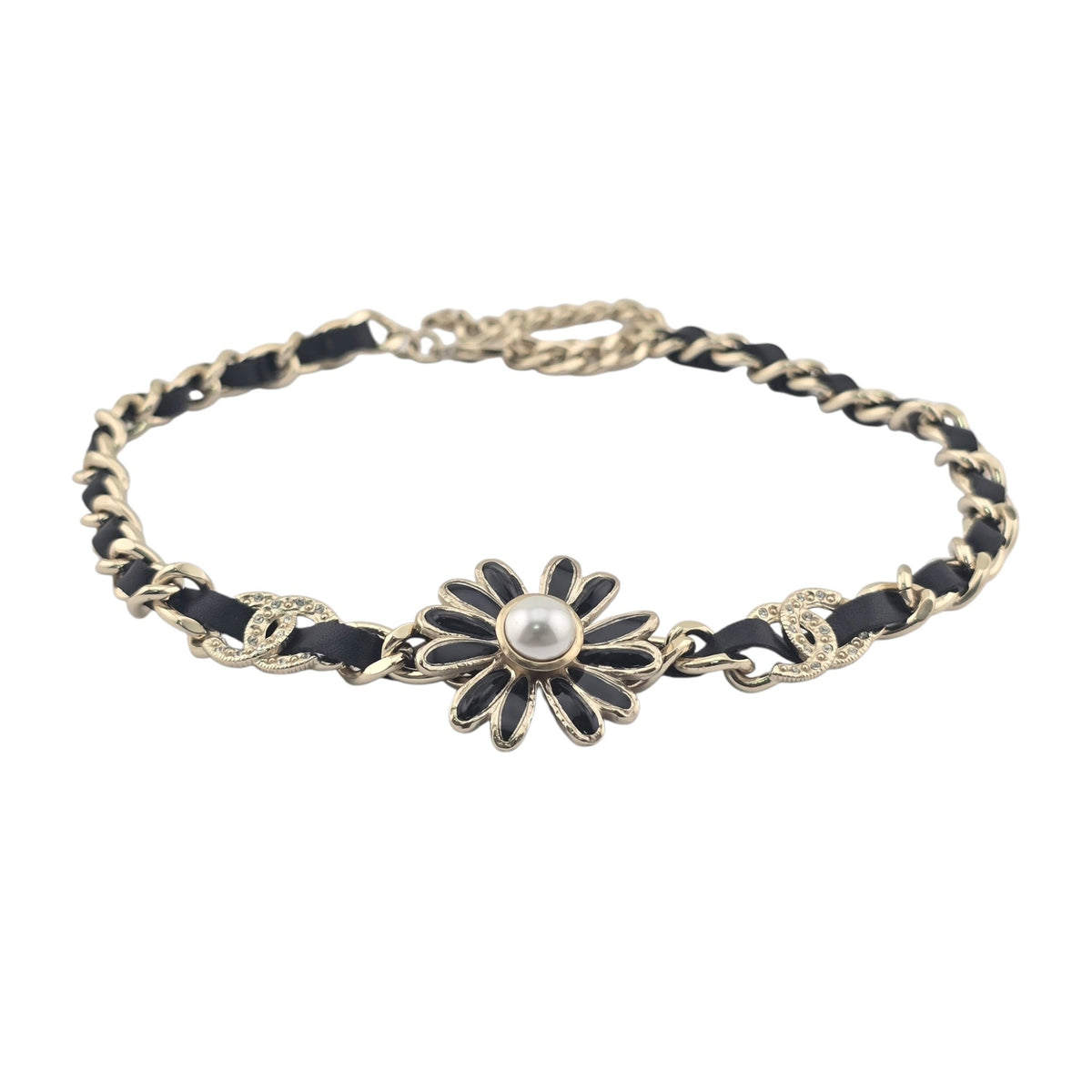 Chanel CC Floral Leather Gold Choker 2022 CHANEL