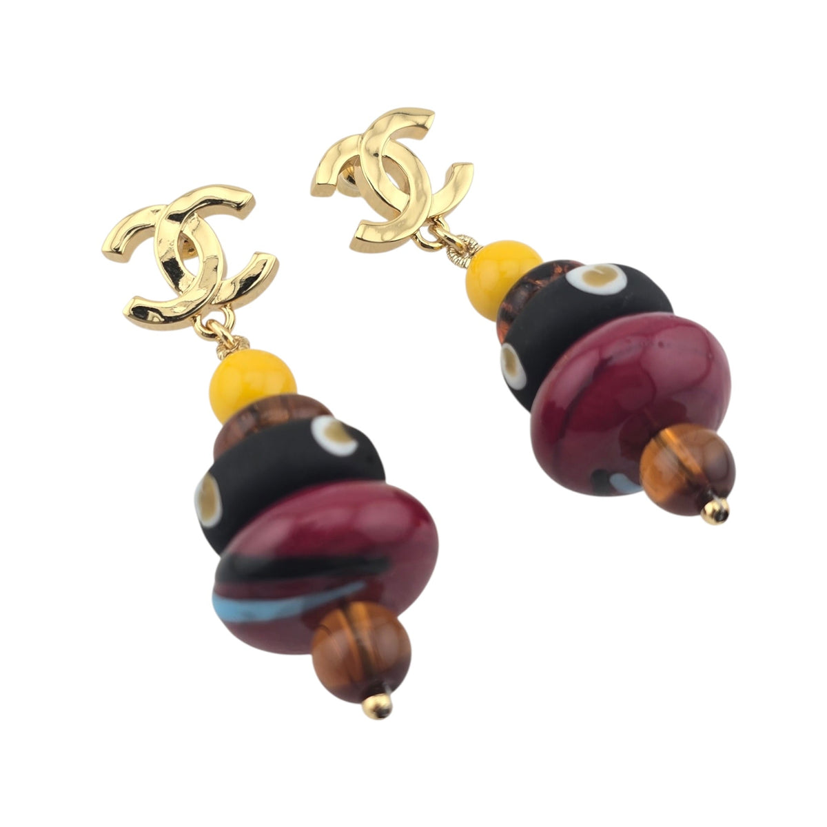 Chanel CC Gold Pendant Earrings 2026 CHANEL