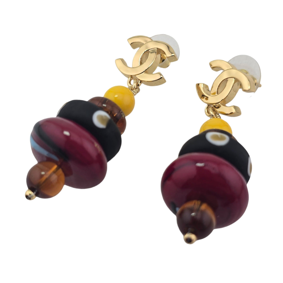 Chanel CC Gold Pendant Earrings 2026 CHANEL