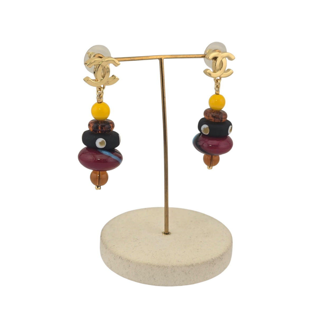 Chanel CC Gold Pendant Earrings 2026 CHANEL