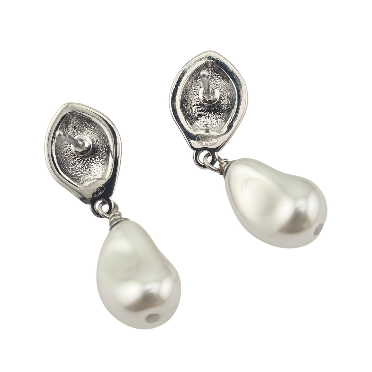 Chanel CC Red Silver Drop Earrings 2026 CHANEL