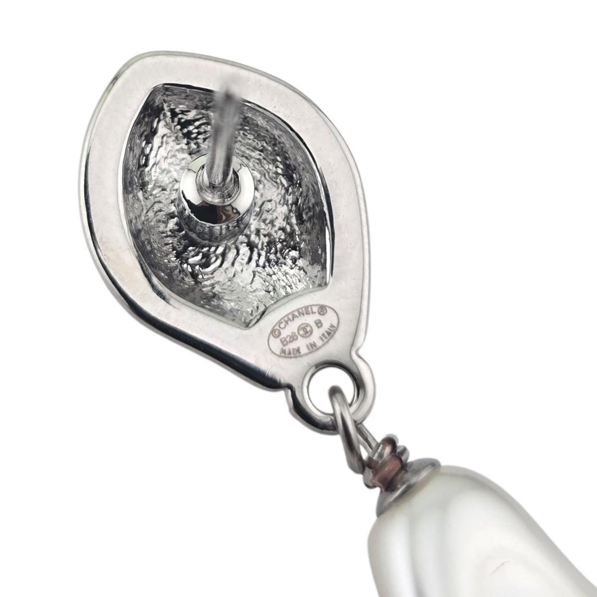 Chanel CC Red Silver Drop Earrings 2026 CHANEL