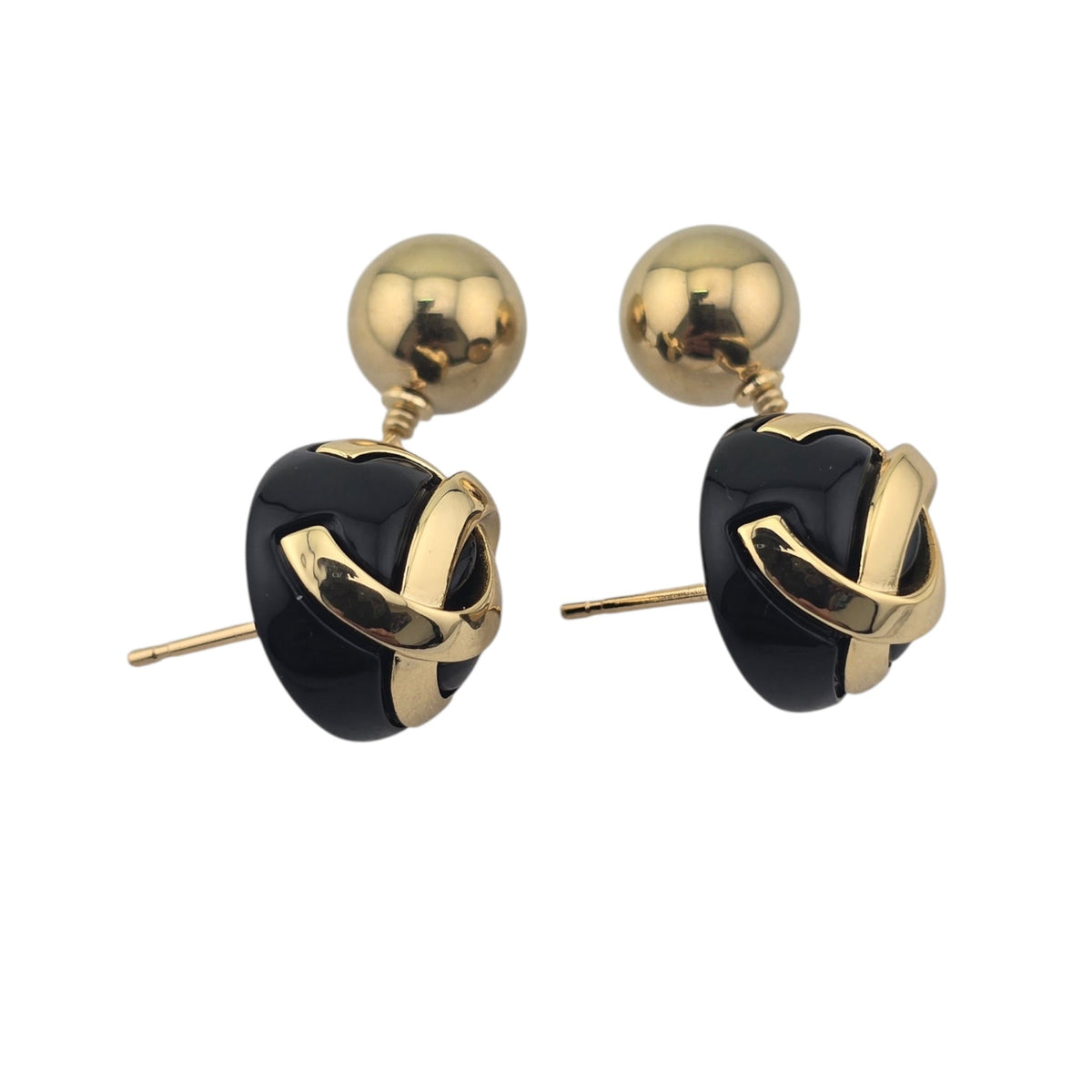 Chanel CC Black Gold Pendant Earrings 2026 CHANEL