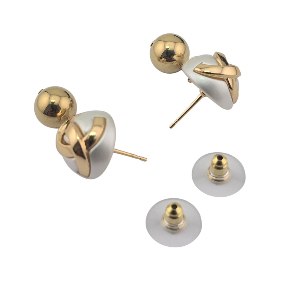 Chanel CC White Gold Pendant Earrings 2026 CHANEL