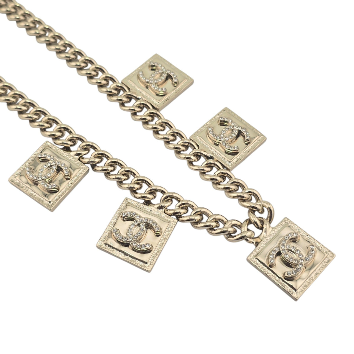 Chanel CC 5 Pendant Gold Necklace 2023 CHANEL