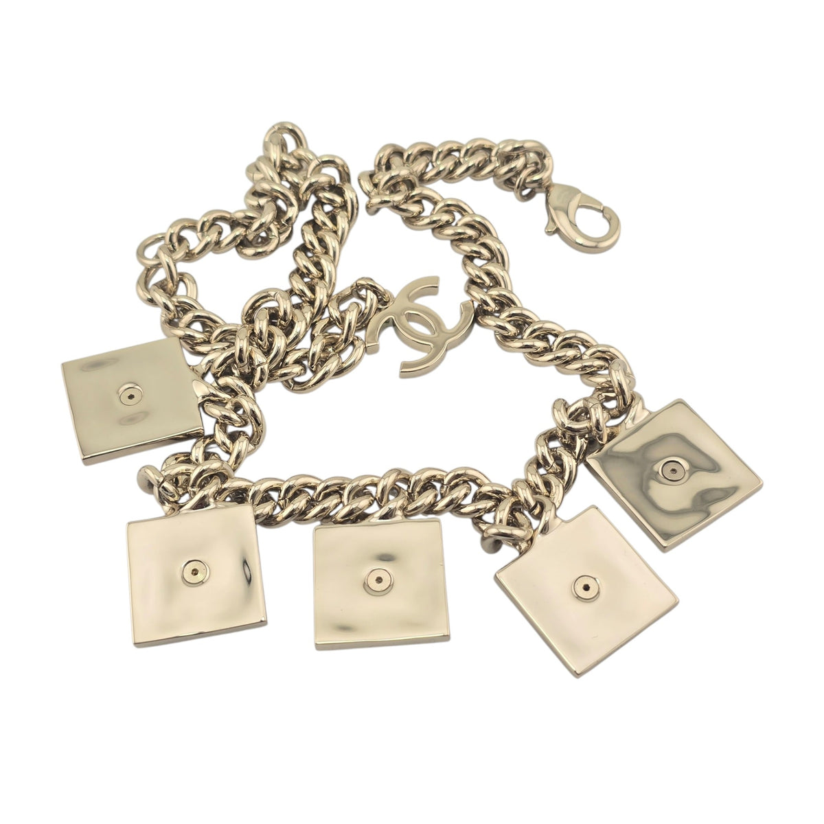 Chanel CC 5 Pendant Gold Necklace 2023 CHANEL
