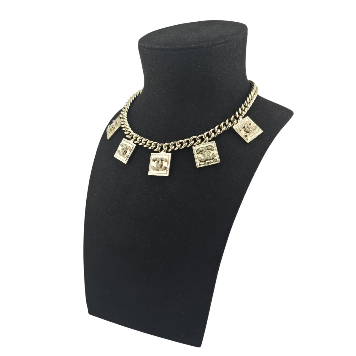 Chanel CC 5 Pendant Gold Necklace 2023 CHANEL